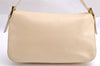 Authentic FENDI Mamma Baguette Shoulder Hand Bag Purse Leather White 3303I