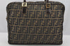 Authentic FENDI Zucca 2Way Shoulder Hand Bag Canvas Leather Brown 3306I