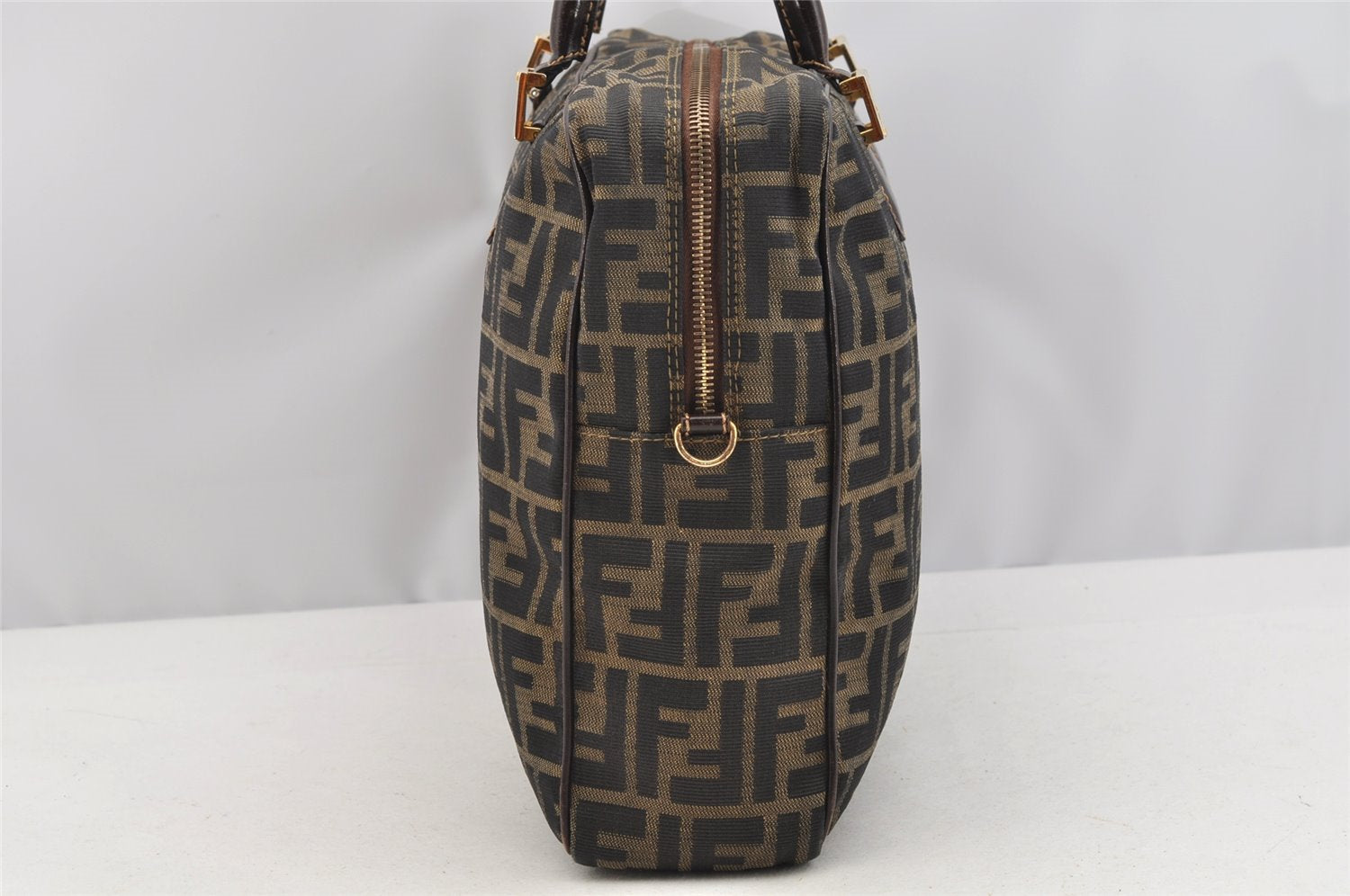 Authentic FENDI Zucca 2Way Shoulder Hand Bag Canvas Leather Brown 3306I