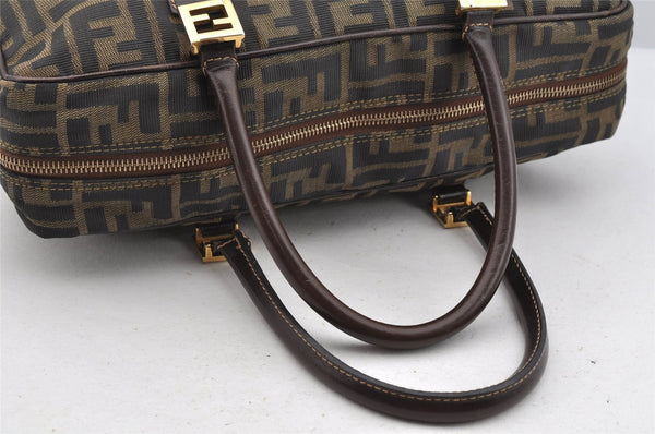Authentic FENDI Zucca 2Way Shoulder Hand Bag Canvas Leather Brown 3306I