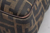 Authentic FENDI Zucca 2Way Shoulder Hand Bag Canvas Leather Brown 3306I