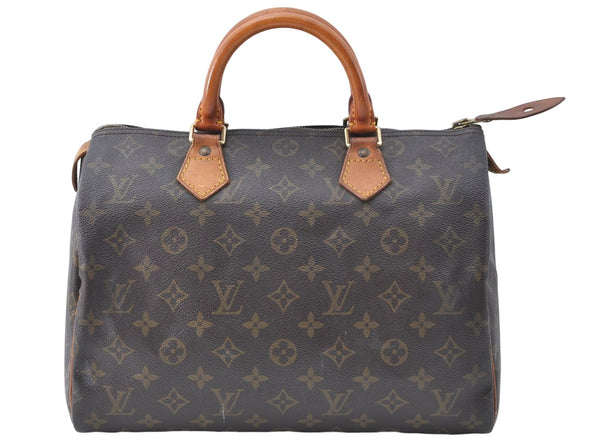 Authentic Louis Vuitton Monogram Speedy 30 Hand Boston Bag M41526 LV 3307C