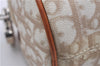 Auth Christian Dior Trotter Romantic Ribbon Hand Bag PVC Leather Beige 3307D