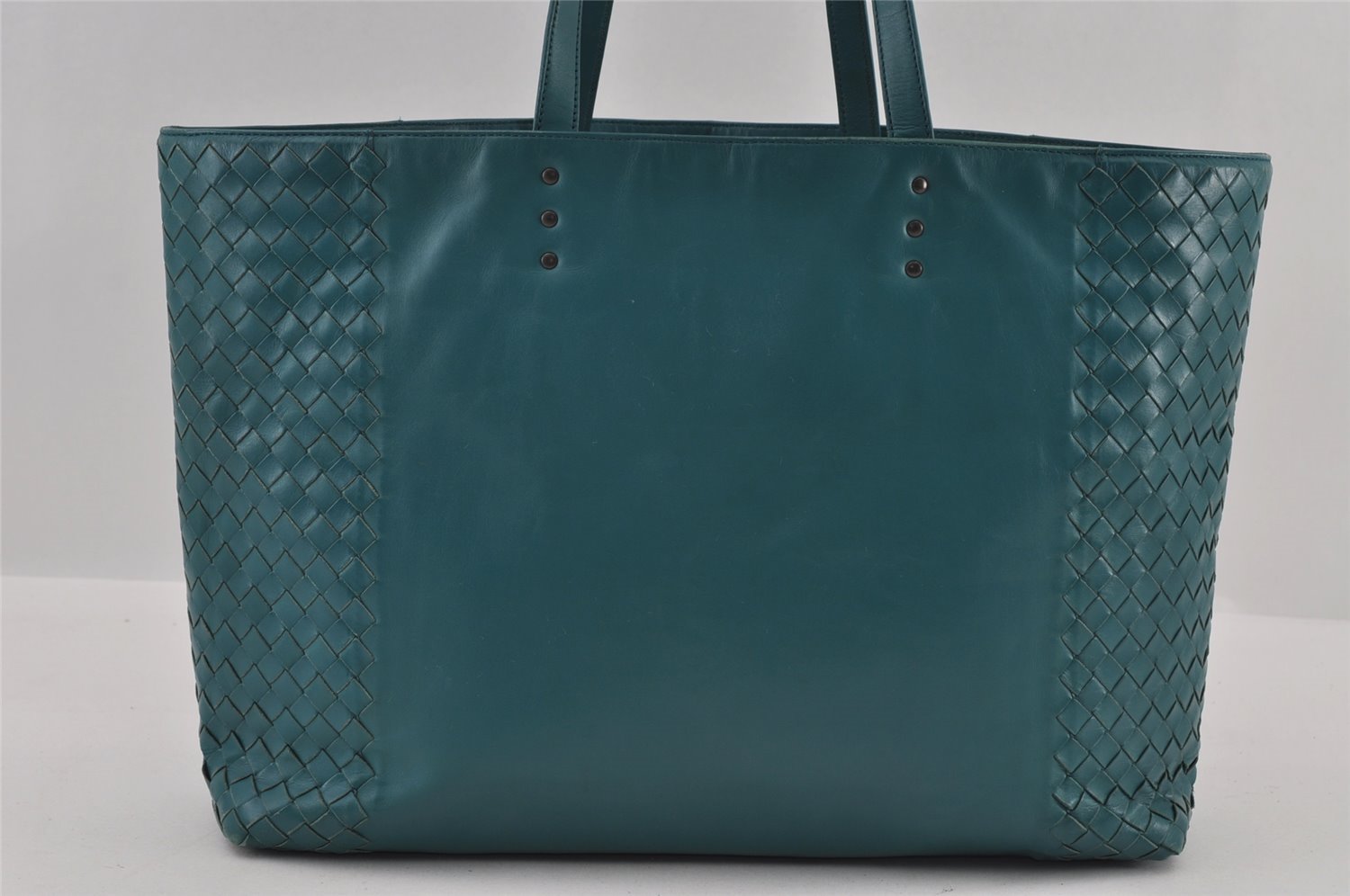 Authentic BOTTEGA VENETA Intrecciato Leather Shoulder Hand Tote Bag Blue 3309I