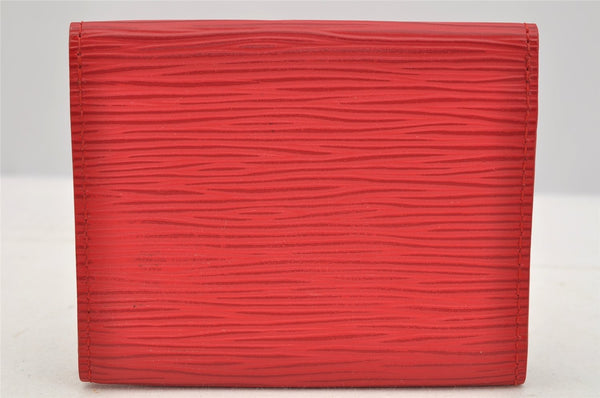 Authentic Louis Vuitton Epi Enveloppe Carte De Visit Card Case M5658E Red 3312I