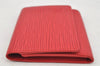 Authentic Louis Vuitton Epi Enveloppe Carte De Visit Card Case M5658E Red 3312I
