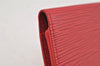 Authentic Louis Vuitton Epi Enveloppe Carte De Visit Card Case M5658E Red 3312I