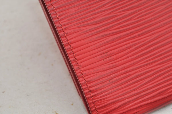 Authentic Louis Vuitton Epi Enveloppe Carte De Visit Card Case M5658E Red 3312I