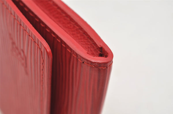 Authentic Louis Vuitton Epi Enveloppe Carte De Visit Card Case M5658E Red 3312I