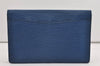 Authentic Louis Vuitton Epi Montaigne 27 Clutch Hand Bag Blue M52655 LV 3314I