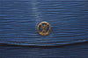 Authentic Louis Vuitton Epi Montaigne 27 Clutch Hand Bag Blue M52655 LV 3314I