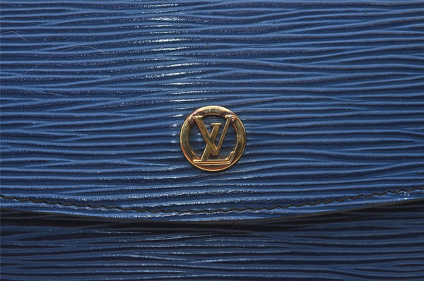 Authentic Louis Vuitton Epi Montaigne 27 Clutch Hand Bag Blue M52655 LV 3314I