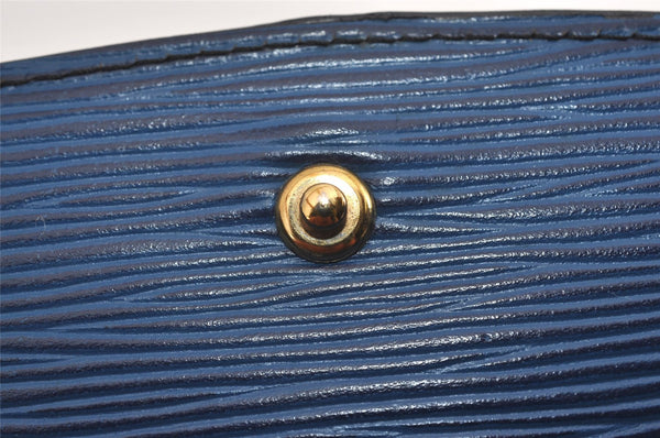 Authentic Louis Vuitton Epi Montaigne 27 Clutch Hand Bag Blue M52655 LV 3314I
