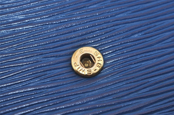 Authentic Louis Vuitton Epi Montaigne 27 Clutch Hand Bag Blue M52655 LV 3314I