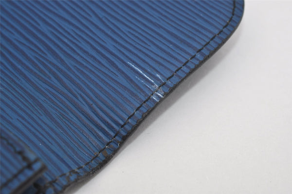 Authentic Louis Vuitton Epi Montaigne 27 Clutch Hand Bag Blue M52655 LV 3314I