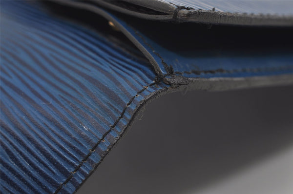 Authentic Louis Vuitton Epi Montaigne 27 Clutch Hand Bag Blue M52655 LV 3314I