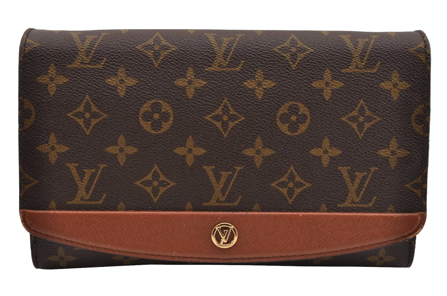 Authentic Louis Vuitton Monogram Bordeaux M51798 2Way Shoulder Clutch Bag 3316I