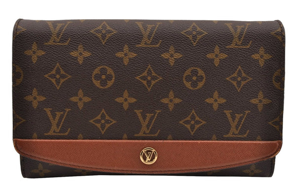 Authentic Louis Vuitton Monogram Bordeaux M51798 2Way Shoulder Clutch Bag 3316I