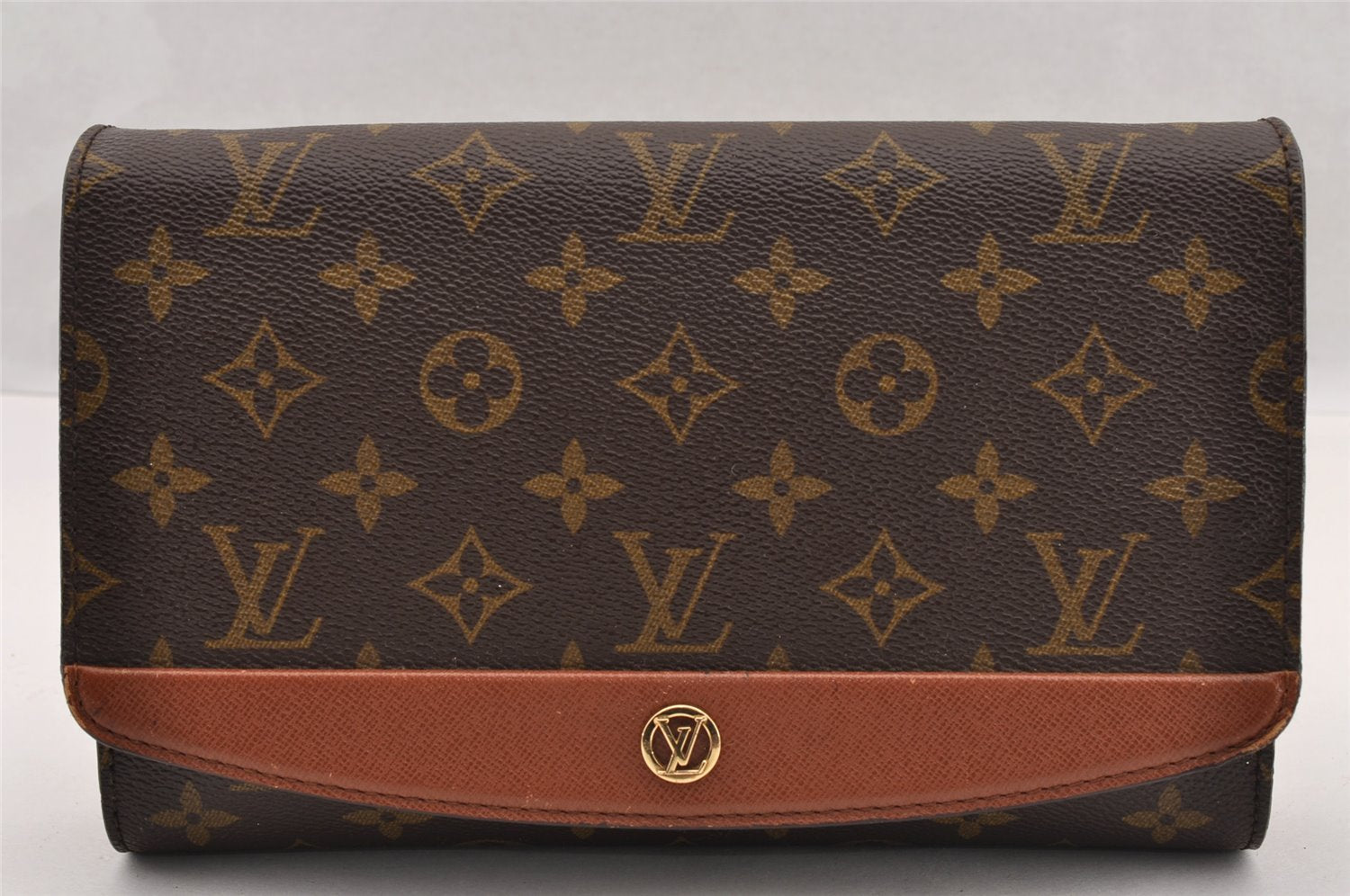 Authentic Louis Vuitton Monogram Bordeaux M51798 2Way Shoulder Clutch Bag 3316I