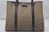 Authentic GUCCI Vintage Shoulder Tote Bag GG PVC Leather 114288 Brown 3318I
