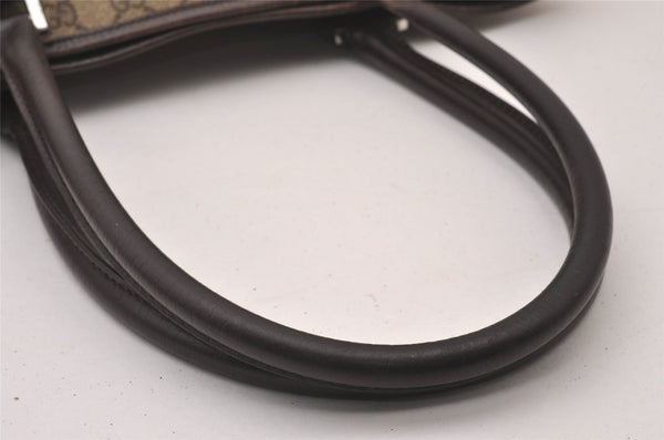 Authentic GUCCI Vintage Shoulder Tote Bag GG PVC Leather 114288 Brown 3318I