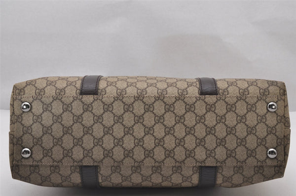 Authentic GUCCI Vintage Shoulder Tote Bag GG PVC Leather 114288 Brown 3318I