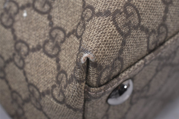 Authentic GUCCI Vintage Shoulder Tote Bag GG PVC Leather 114288 Brown 3318I