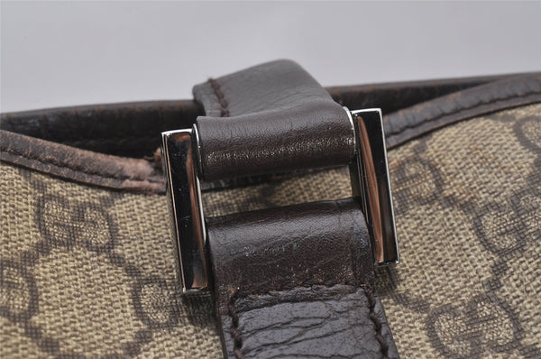 Authentic GUCCI Vintage Shoulder Tote Bag GG PVC Leather 114288 Brown 3318I