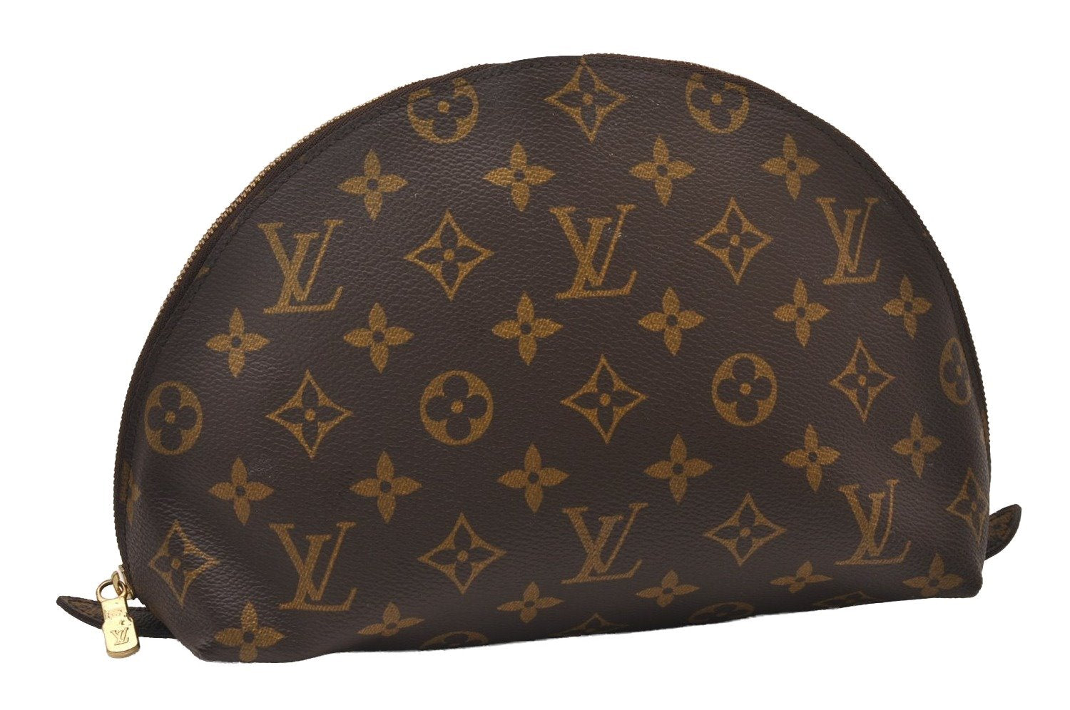 Auth Louis Vuitton Monogram Trousse Demi Ronde 23 Pouch M47520 LV Junk 3320I
