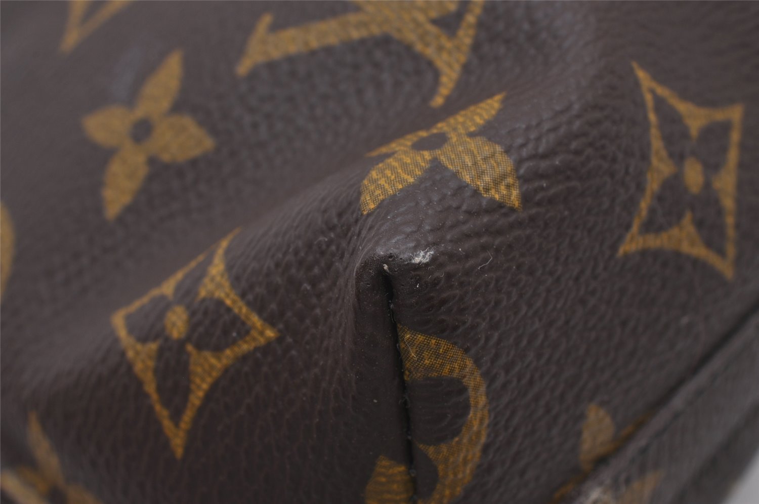 Auth Louis Vuitton Monogram Trousse Demi Ronde 23 Pouch M47520 LV Junk 3320I