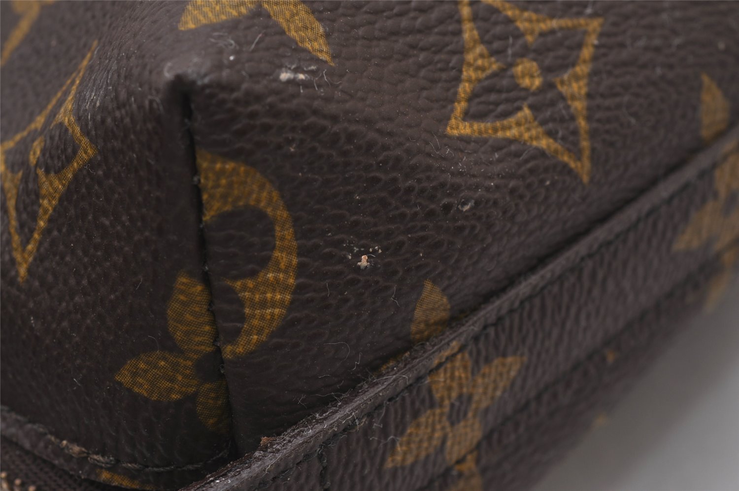 Auth Louis Vuitton Monogram Trousse Demi Ronde 23 Pouch M47520 LV Junk 3320I