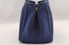 Authentic PRADA CANAPA SS Denim 2Way Shoulder Hand Bag B2439G Navy Blue 3323I