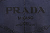 Authentic PRADA CANAPA SS Denim 2Way Shoulder Hand Bag B2439G Navy Blue 3323I