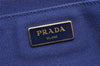 Authentic PRADA CANAPA SS Denim 2Way Shoulder Hand Bag B2439G Navy Blue 3323I