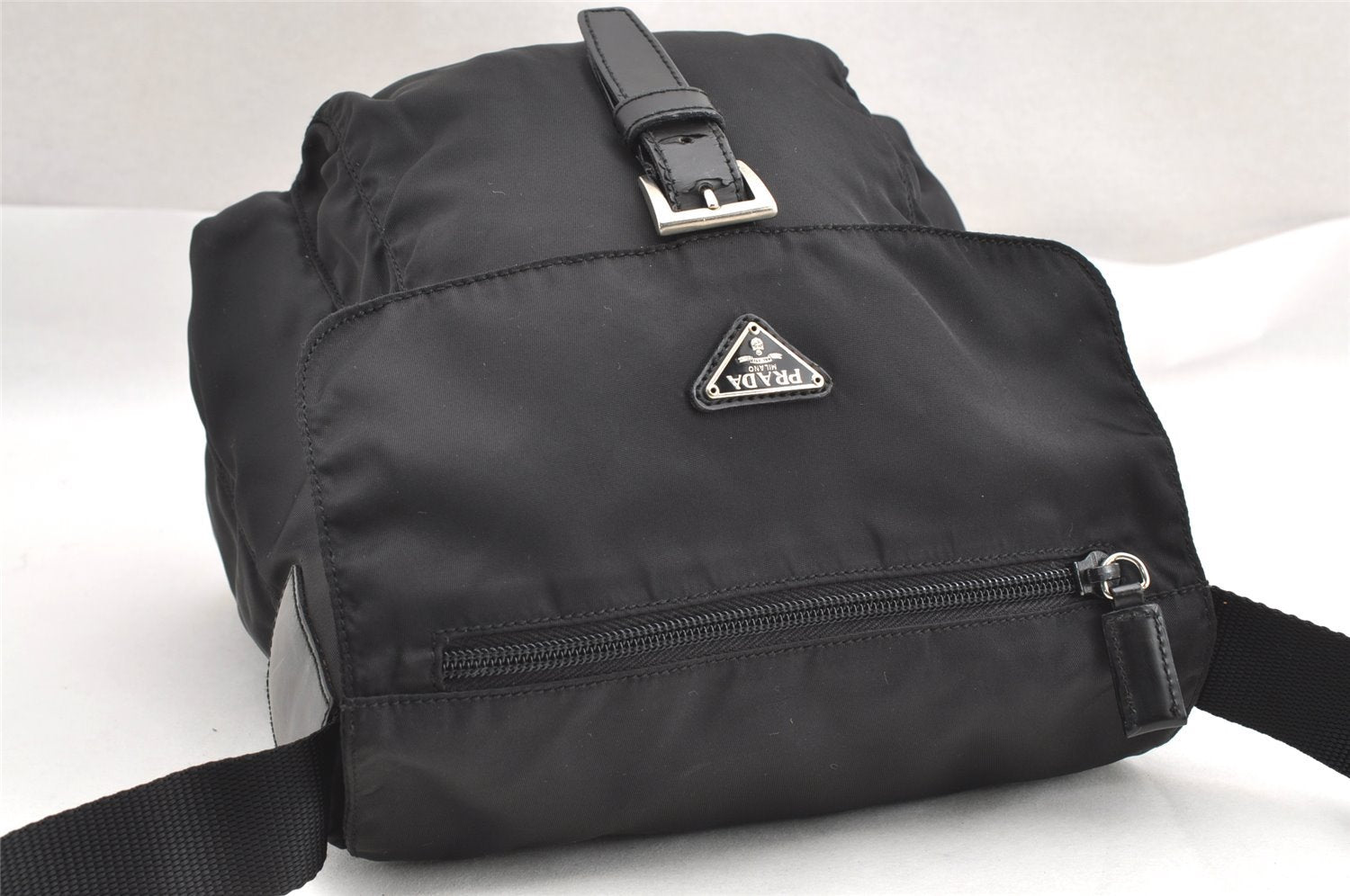 Authentic PRADA Nylon Tessuto Leather Shoulder Cross Body Bag Purse Black 3324I