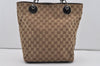 Authentic GUCCI Eclipse Shoulder Tote Bag GG Canvas Leather 120836 Brown 3325I