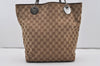 Authentic GUCCI Eclipse Shoulder Tote Bag GG Canvas Leather 120836 Brown 3325I