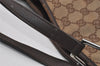 Authentic GUCCI Eclipse Shoulder Tote Bag GG Canvas Leather 120836 Brown 3325I