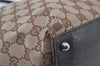 Authentic GUCCI Eclipse Shoulder Tote Bag GG Canvas Leather 120836 Brown 3325I