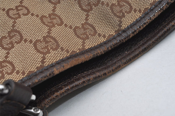 Authentic GUCCI Eclipse Shoulder Tote Bag GG Canvas Leather 120836 Brown 3325I