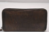 Authentic BERLUTI Vintage Itauba Scrit Leather Long Wallet Purse Brown 3326I