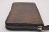 Authentic BERLUTI Vintage Itauba Scrit Leather Long Wallet Purse Brown 3326I