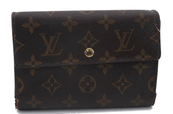 Authentic Louis Vuitton Monogram Porte Tresor Etui Papier Wallet M61202 LV 3327D