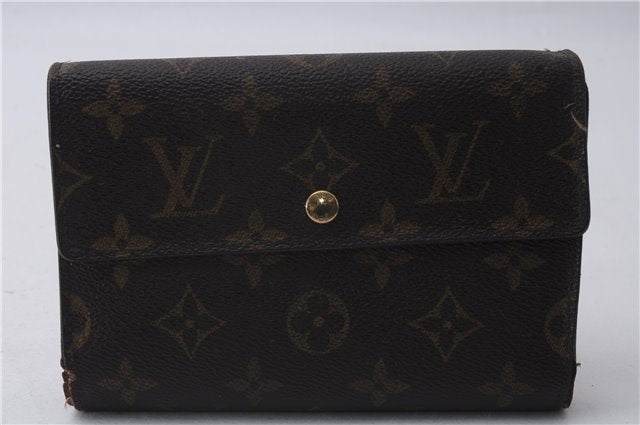 Authentic Louis Vuitton Monogram Porte Tresor Etui Papier Wallet M61202 LV 3327D