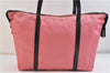 Authentic PRADA Nylon Leather Shoulder Tote Bag Pink Black 3330D