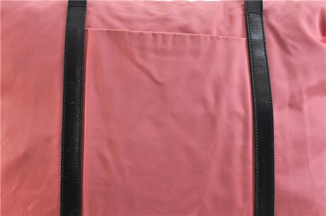 Authentic PRADA Nylon Leather Shoulder Tote Bag Pink Black 3330D