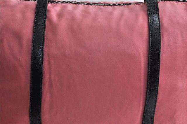 Authentic PRADA Nylon Leather Shoulder Tote Bag Pink Black 3330D