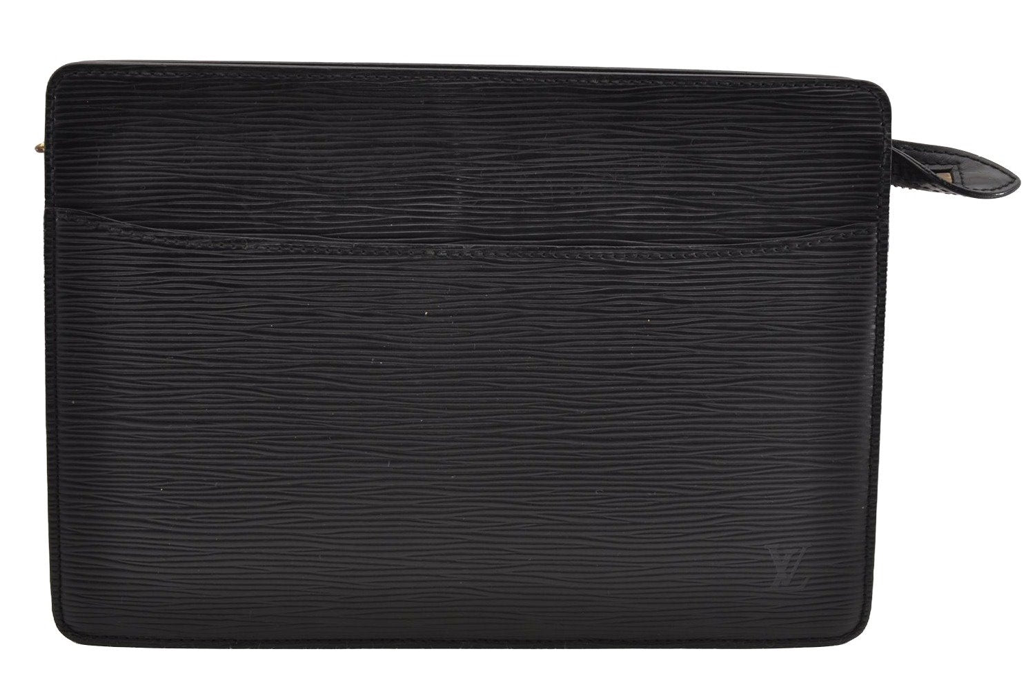 Authentic Louis Vuitton Epi Pochette Homme Clutch Hand Bag Black M52522 LV 3330I