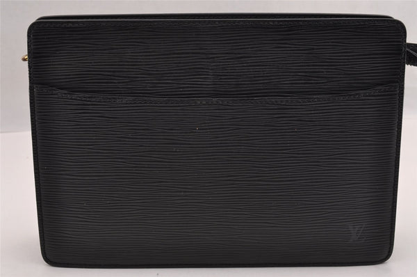 Authentic Louis Vuitton Epi Pochette Homme Clutch Hand Bag Black M52522 LV 3330I