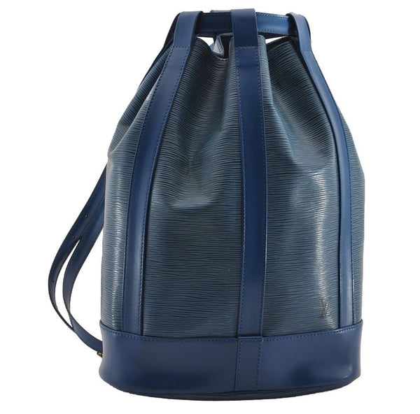 Authentic Louis Vuitton Epi Randonnee PM Shoulder Bag Blue M52355 LV 3331I